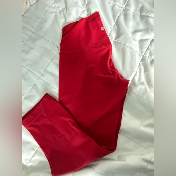Lululemon Athletica Red Leggings Full-Length Activewear - Picture 1 of 6